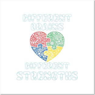 Different brains different strengths autism Posters and Art
